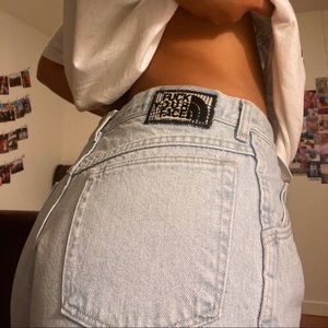 Hand-embroidered denim shorts